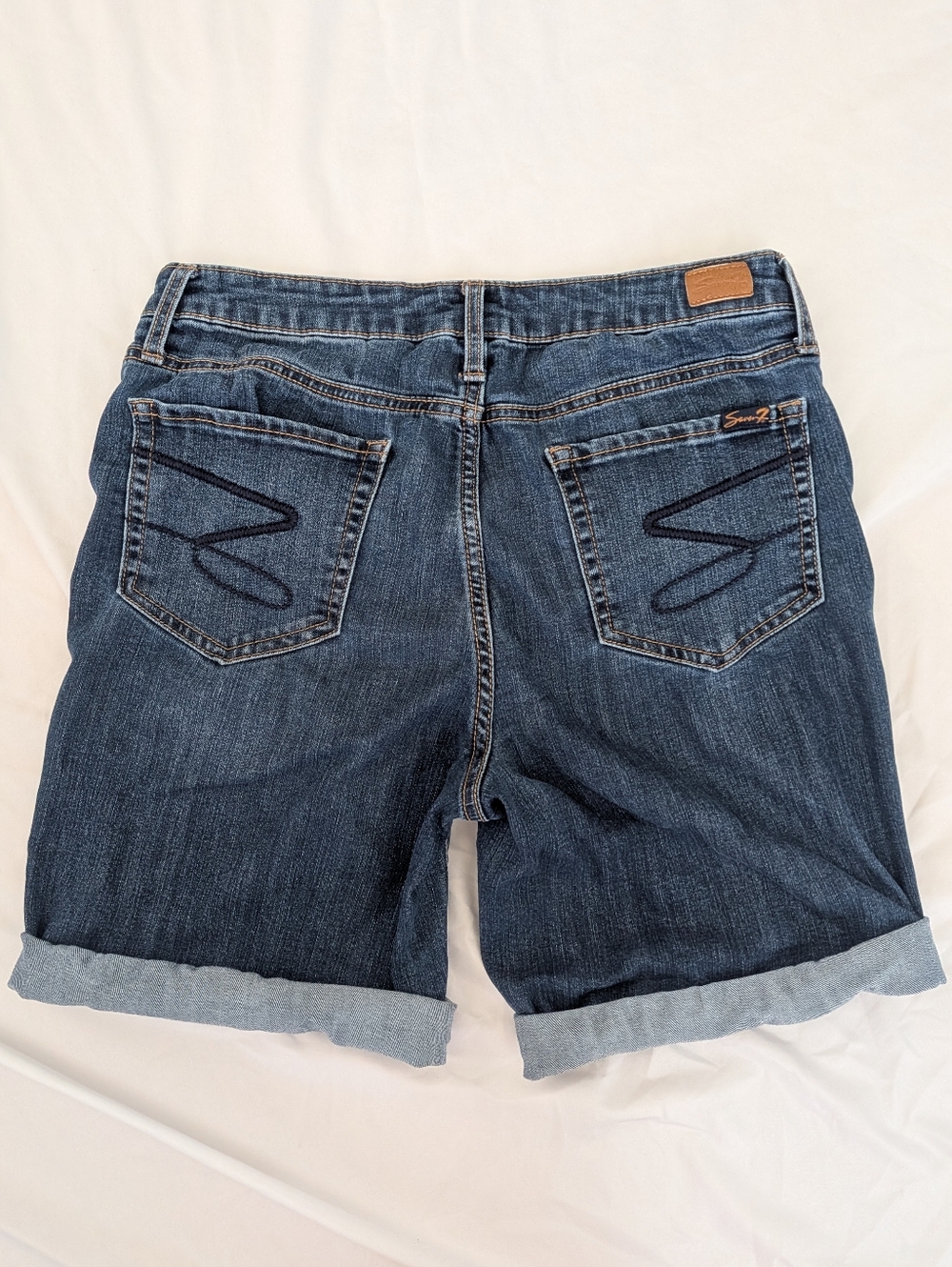 SEVEN 7 for All Mankind Mid Rise Dark Wash Bermuda Denim Jeans Shorts Size 10